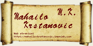 Mahailo Krstanović vizit kartica